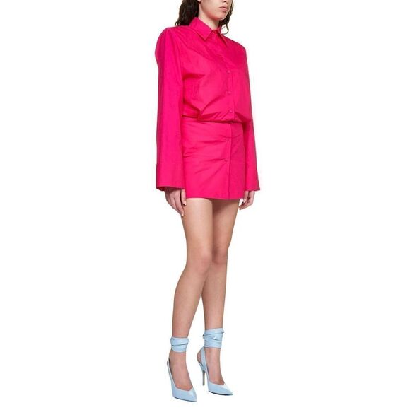 The Attico Wide Sleeve Cotton Shirt Dress in Bouganville NWT Size 36 - Picture 6 of 14